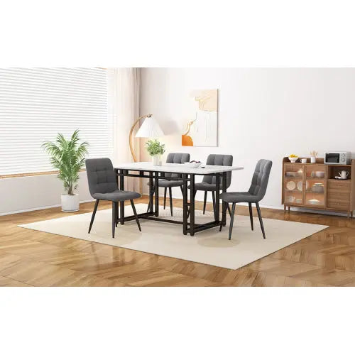 Metal Frame Rectangular Dining Table Modern Kitchen Table SimplyOnlineShopping