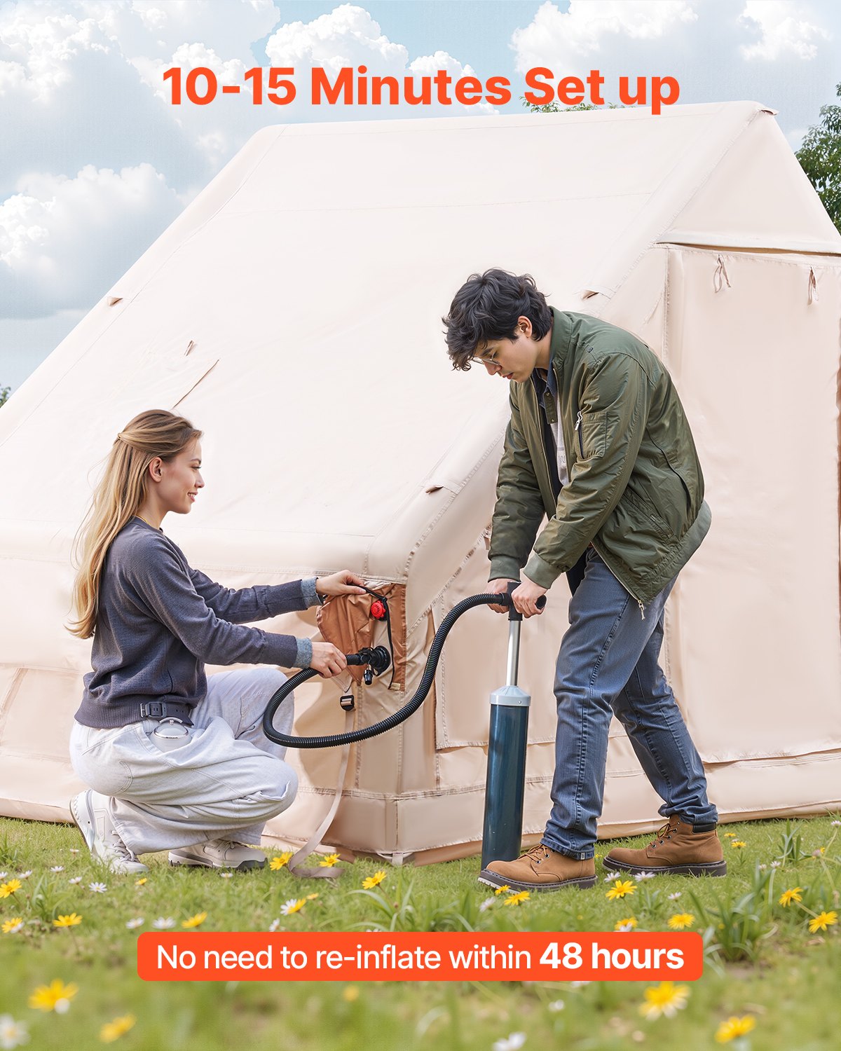 Aufblasbares Campingzelt 4x3x2 m Oxford