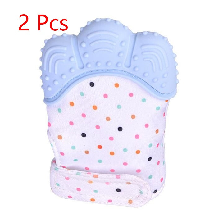 Baby teether baby anti-bite silicone molar gloves children's sound toys SimplyOnlineShopping