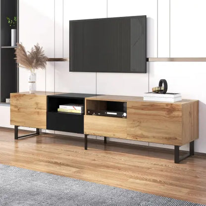 Modernes TV‑Lowboard Schwarz/Holz – 190×38×48 cm SimplyOnlineShopping