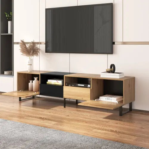 Modernes TV‑Lowboard Schwarz/Holz – 190×38×48 cm SimplyOnlineShopping