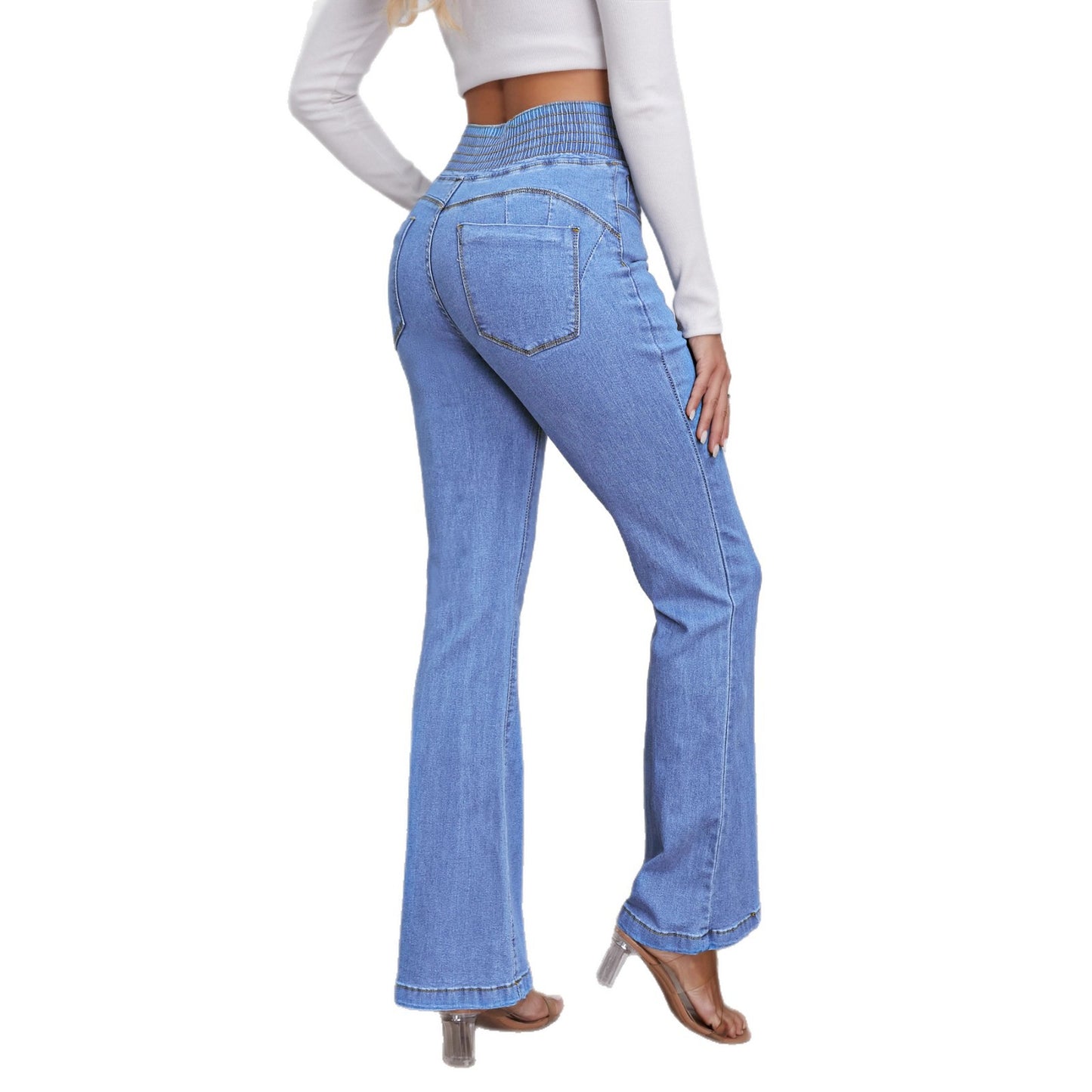 Women's Flared Jeans High Waist – Elastic