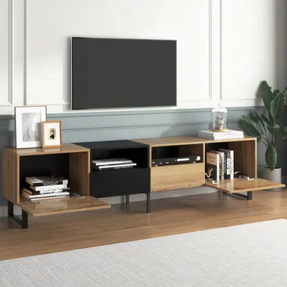 Modernes TV‑Lowboard Schwarz/Holz – 190×38×48 cm SimplyOnlineShopping