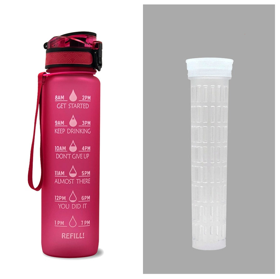 Trinkflasche 1L Zeitmarkierung