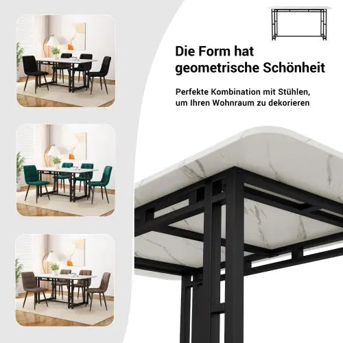 Metal Frame Rectangular Dining Table Modern Kitchen Table SimplyOnlineShopping