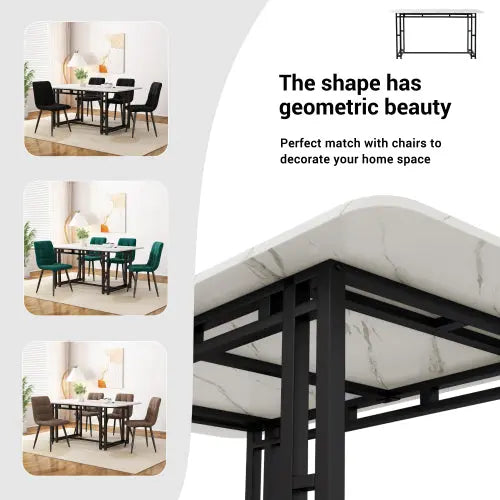 Metal Frame Rectangular Dining Table Modern Kitchen Table SimplyOnlineShopping