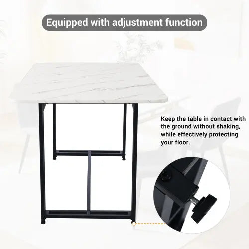 Metal Frame Rectangular Dining Table Modern Kitchen Table SimplyOnlineShopping