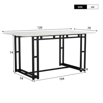 Metal Frame Rectangular Dining Table Modern Kitchen Table SimplyOnlineShopping