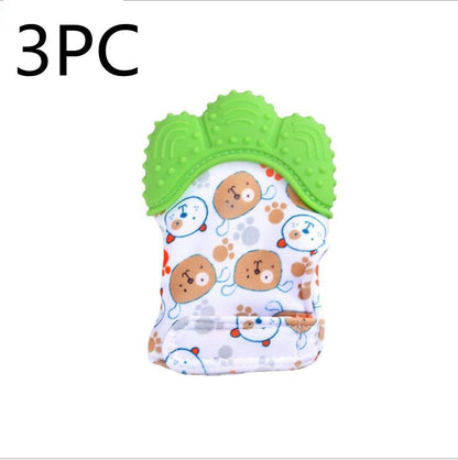 Baby teether baby anti-bite silicone molar gloves children's sound toys SimplyOnlineShopping