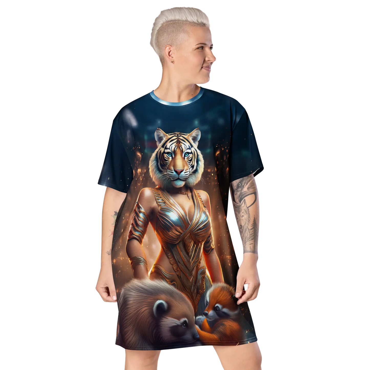 T‑Shirt‑Kleid Tiger‑Wächterin - SimplyOnlineShopping