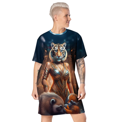 T‑Shirt‑Kleid Tiger‑Wächterin - SimplyOnlineShopping