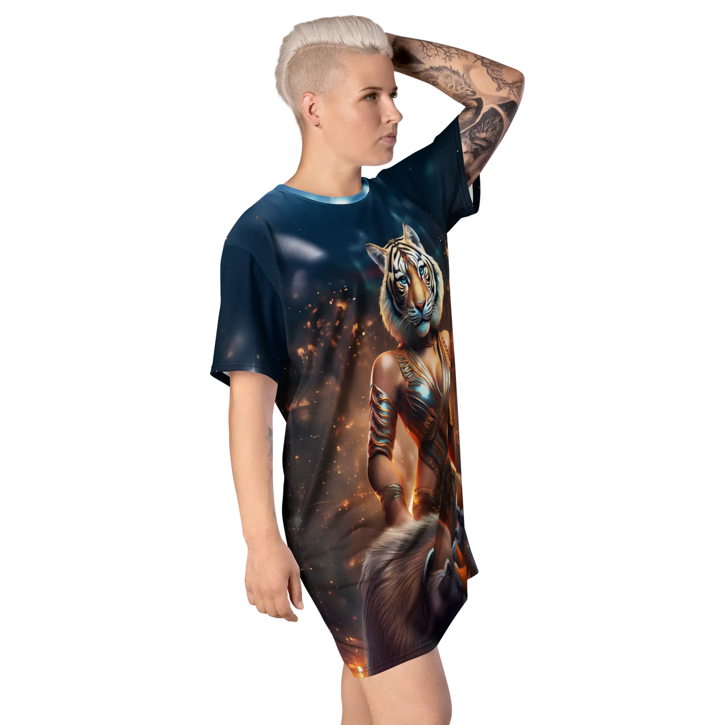 T‑Shirt‑Kleid Tiger‑Wächterin - SimplyOnlineShopping