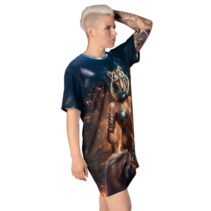 T‑Shirt‑Kleid Tiger‑Wächterin - SimplyOnlineShopping