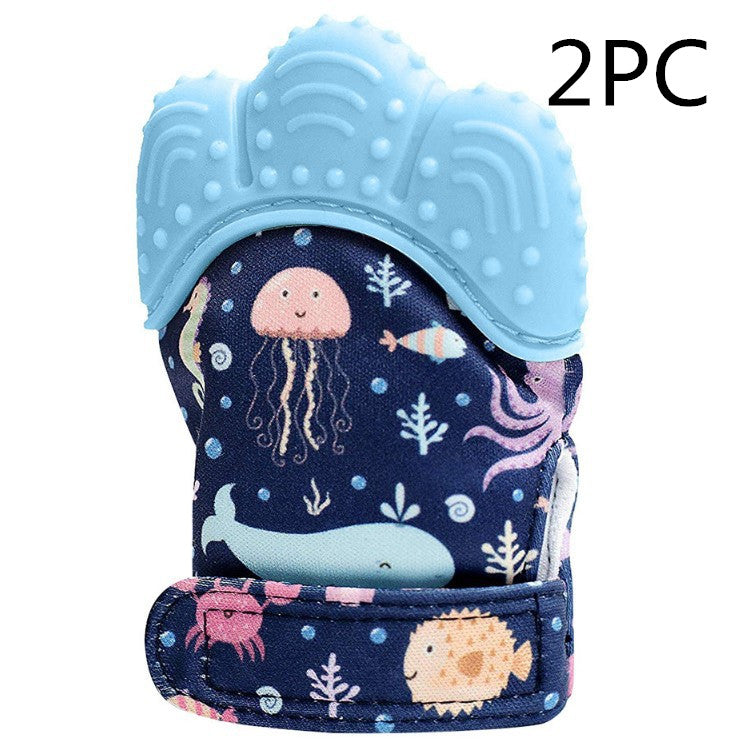 Baby teether baby anti-bite silicone molar gloves children's sound toys SimplyOnlineShopping