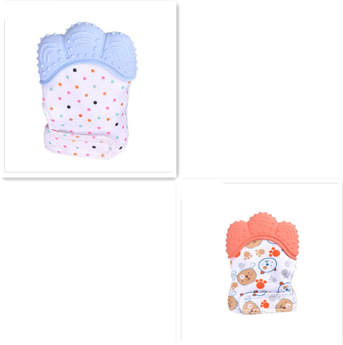 Baby teether baby anti-bite silicone molar gloves children's sound toys SimplyOnlineShopping