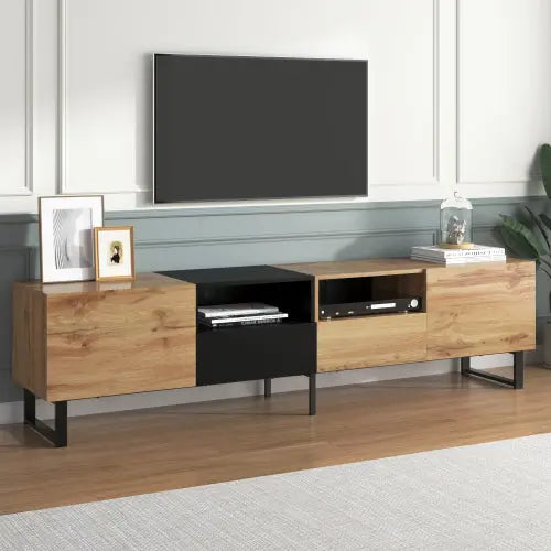 Modernes TV‑Lowboard Schwarz/Holz – 190×38×48 cm SimplyOnlineShopping