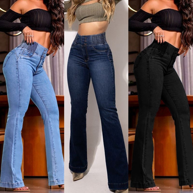 Women's Flared Jeans High Waist – Elastic