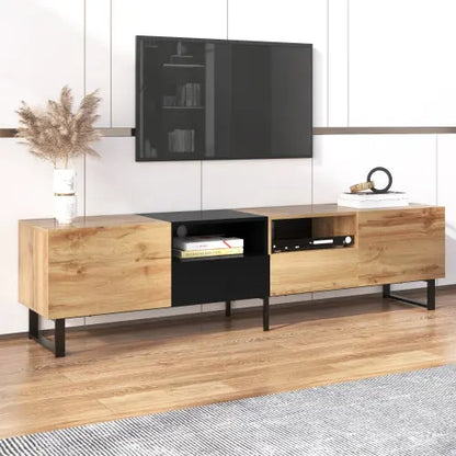 Modernes TV‑Lowboard Schwarz/Holz – 190×38×48 cm SimplyOnlineShopping