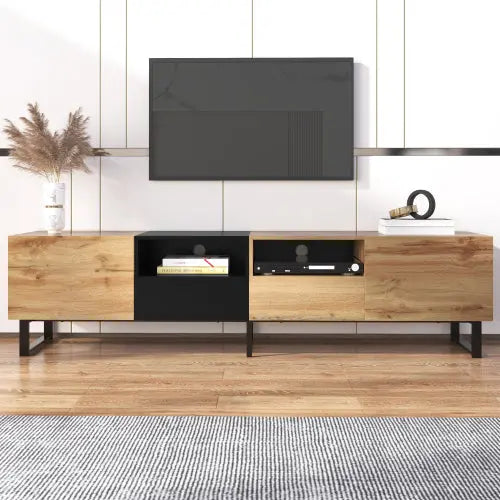 Modernes TV‑Lowboard Schwarz/Holz – 190×38×48 cm SimplyOnlineShopping